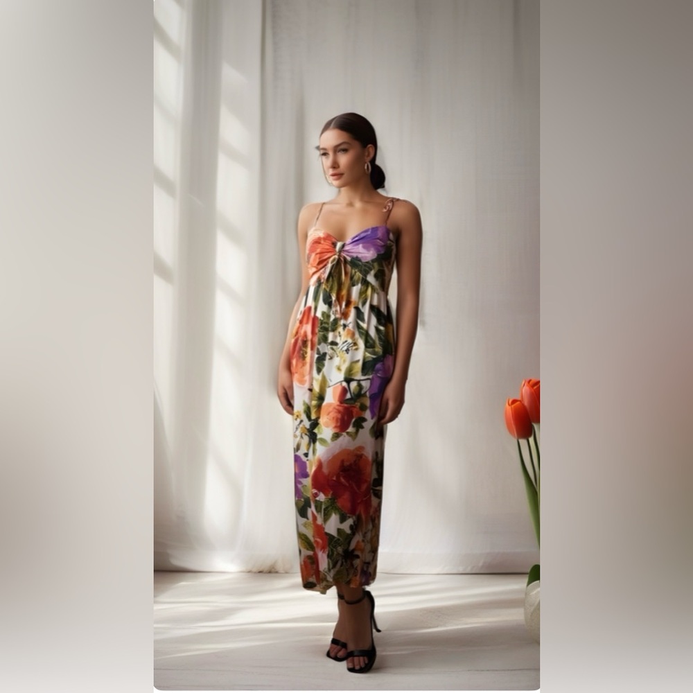 0092 London Times Multicolor Floral Maxi Dress